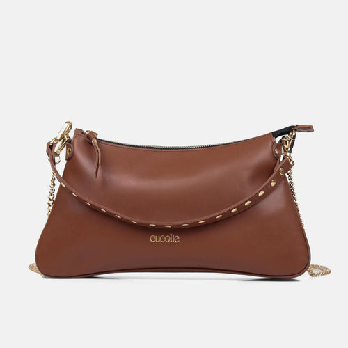 Bolso Colin de piel, color cuero — Cucolie, hecho a mano en Vic (vista 1)