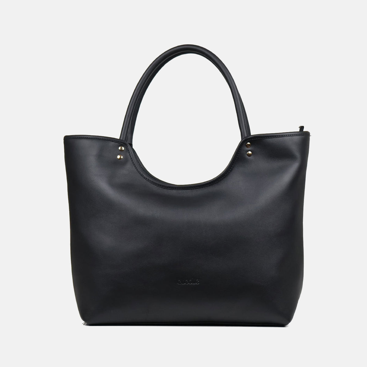 Bolso Soho de piel, color negro — Cucolie, hecho a mano en Vic