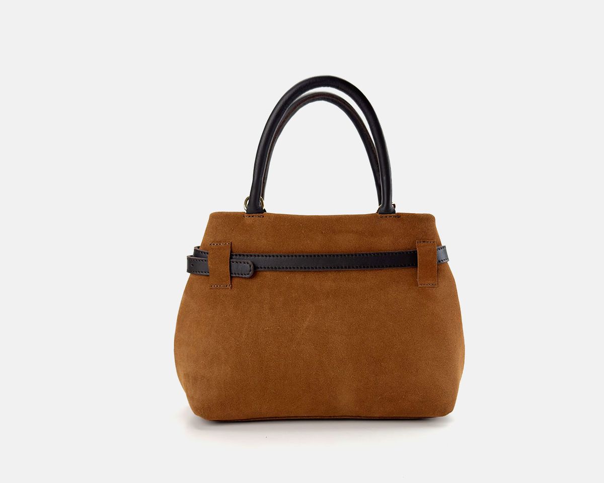 Cuco mini de serraje camel, parte de atrás