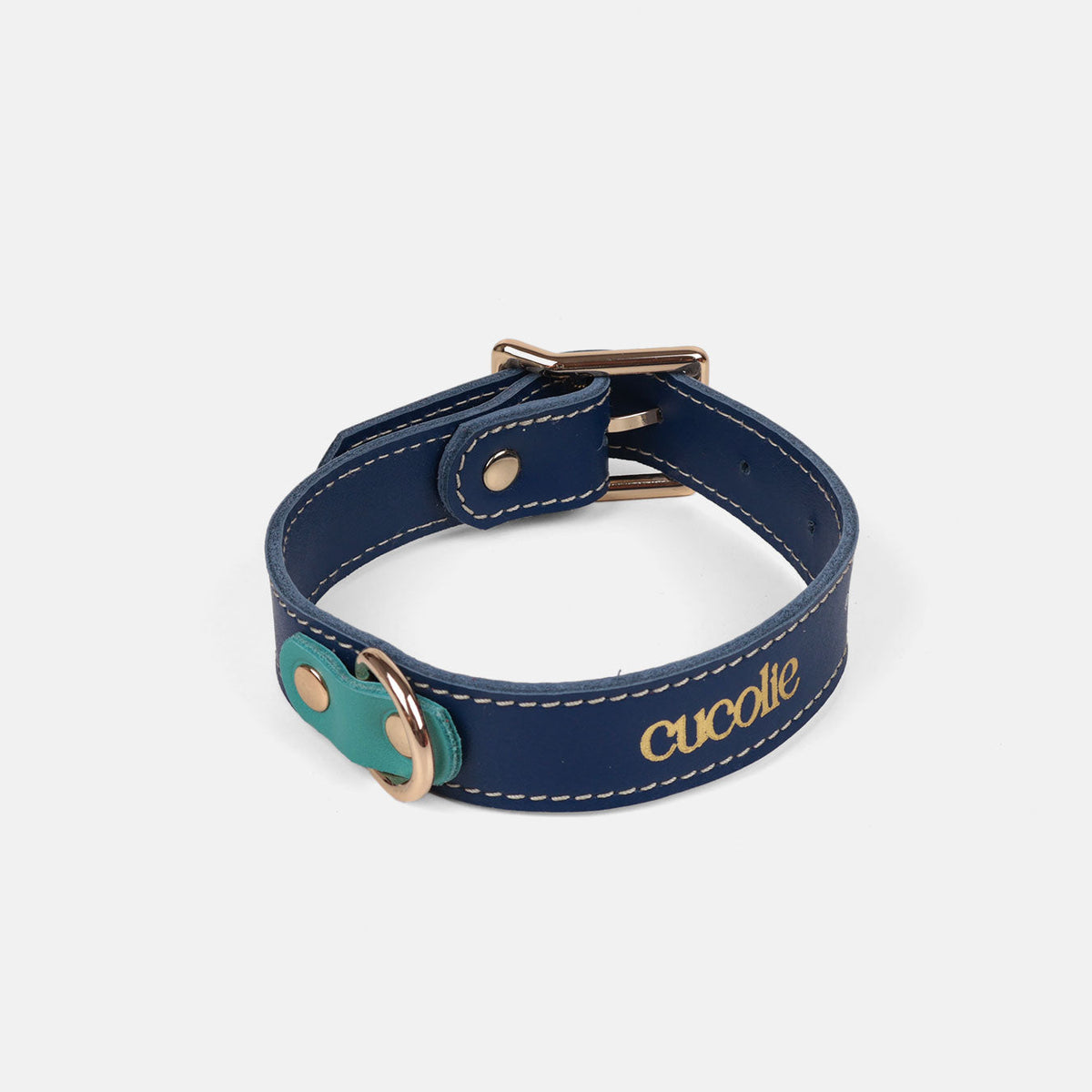 Collar Bimba M azul con detalle turquesa