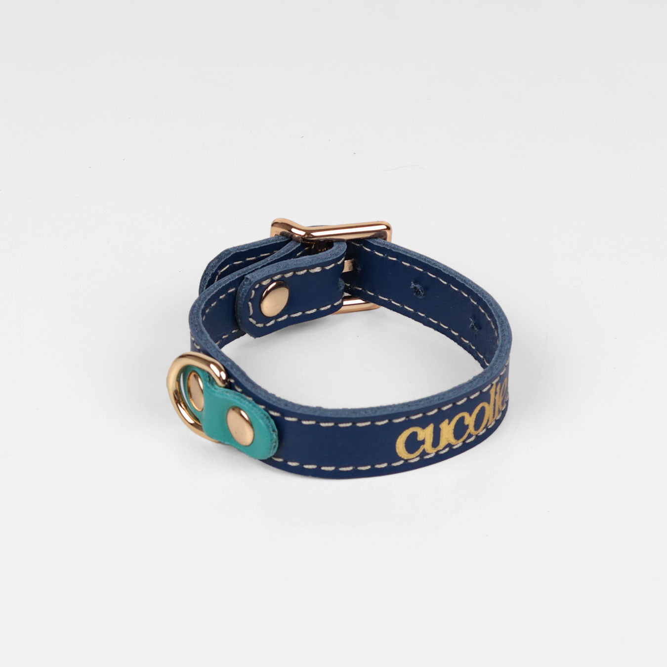 Collar Bimba S azul con detalle turquesa
