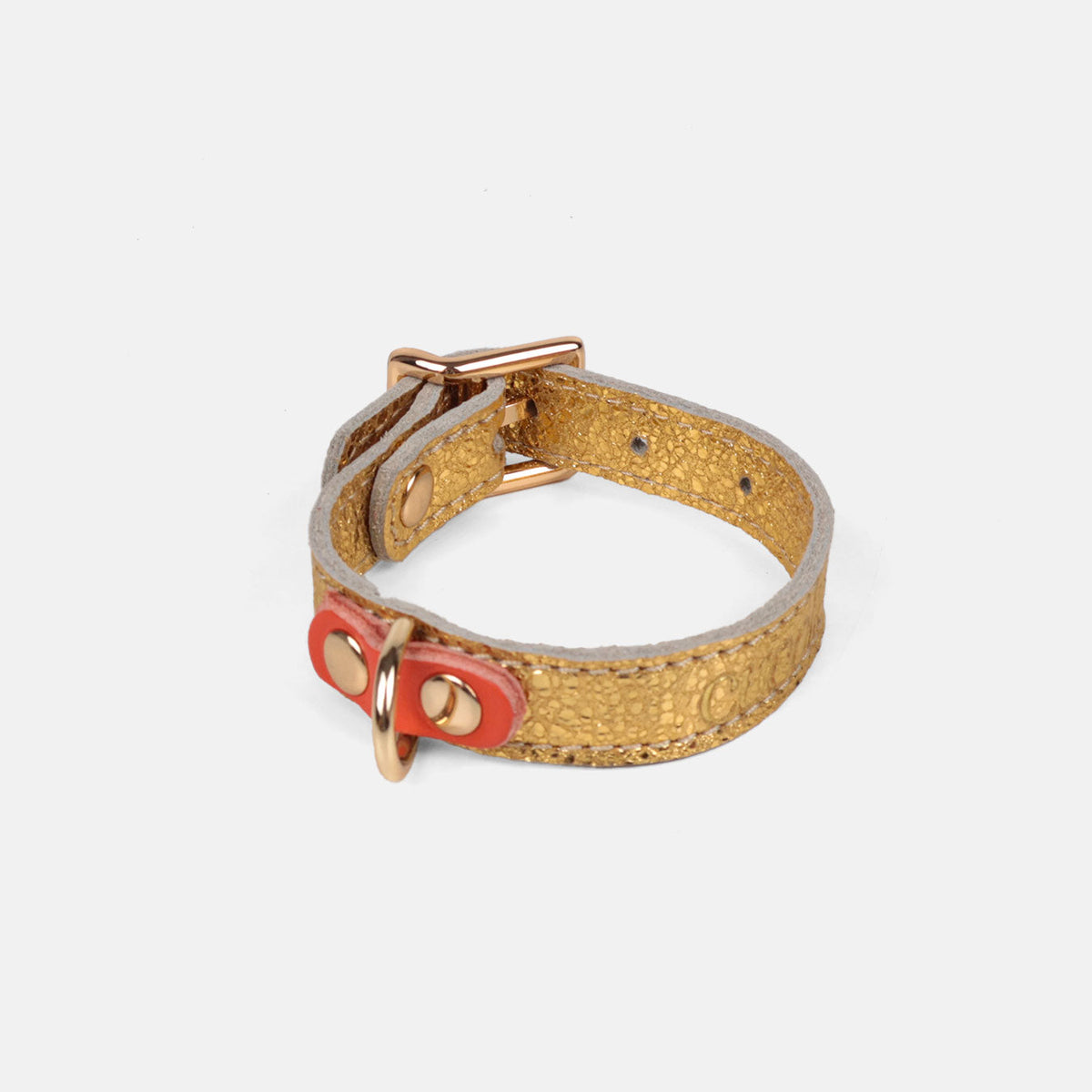 Collar Bimba S dorado con detalle naranja