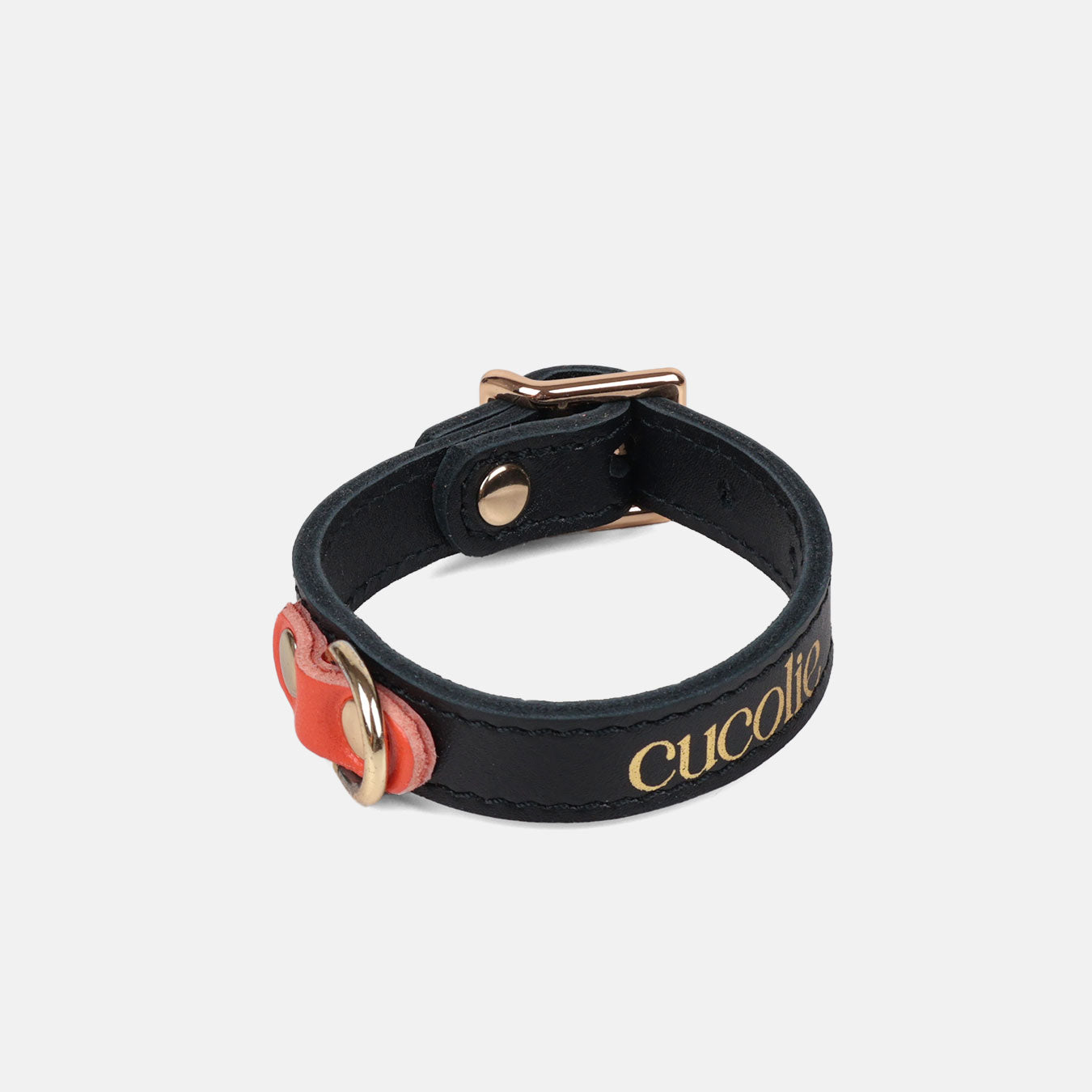 Collar Bimba S negro con detalle naranja